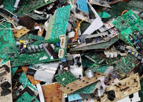 Low grade circuit boards in a pile